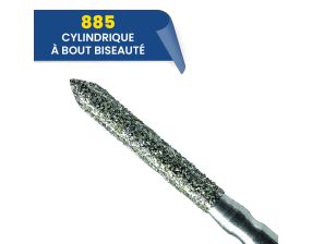 Fraise diamantée FG cylindrique bout biseauté - stérile - 885 - 314 012C (bte de 25)