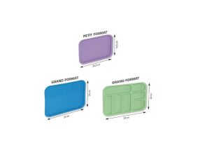 PLATEAUX PLASTIQUE SIMPLE ET COMPARTIMENTÉS