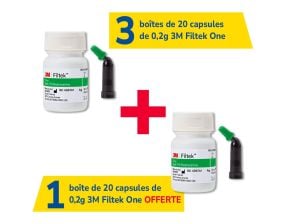 3 boîtes de 20 capsules de 0,2g 3M Filtek One + 1 offerte
