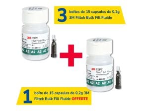 3 boîtes de 15 capsules de 0,2g 3M Filtek Bulk Fill Fluide + 1 offerte