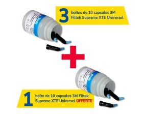 3 boîtes de 10 capsules 3M Filtek Supreme XTE Universel + 1 offerte