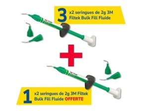 3x2 seringues de 2g 3M Filtek Bulk Fill Fluide + 1 offerte